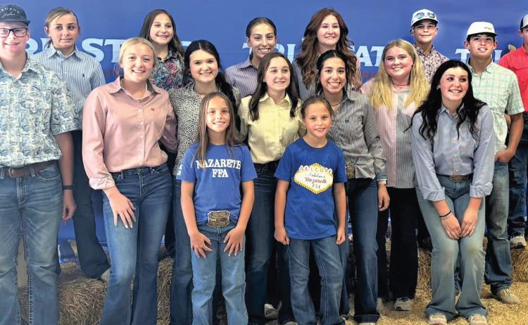 Tri State Fair - Nazareth FFA Livestock Judging Team, 5th out of 31 teams, Harper Johnson, 11th overall out of 101 individuals, Daniel Schacher, Emily Durbin, Alishia Osterkamp, Pierce Wilhelm, Taryn Wethington, Bridget Osterkamp, Autumn Birkenfeld and Lexi Ramaekers. Naz Jr FFA, 8th out of 42 teams, Brant White, Addie Birkenfeld, Copper Farris, Kaylin Acker and Chesney Farris. Ogletree 4-H, 10th place team, Izzy Heck, 3rd out of 121 individuals, Teagan Morgan, Lakyn Boxwell and Gabby Heck.