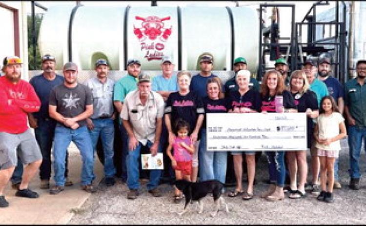 Following another successful year for the Pink Ladies Chili Cookoff, the group presented a check for $17,600 to the Dimmitt Fire Volunteer Fire Department. The annual event brings in the largest local donation to the DFVW, with the Pink Ladies staunchly supporting the funding of the firefighters each year.