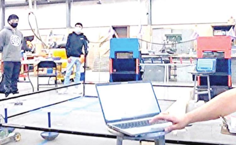Dimmitt Robotics team 12398 competed in two virtual scrimmages on Dec. 12. The league has opted to hold many of the competitions virtually this season. Larry Garcia, DHS Robotics coach and mentor in the Panhandle North Region, works with other DHS coaches/mentors Jack Bell and Debbie Gil to keep the program on track for its continuing success.