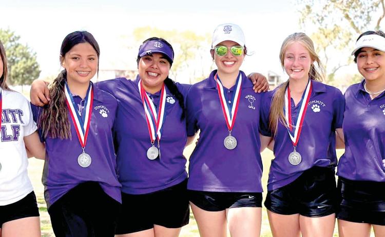 The DHS Bobbies Golf team finished up with district and finished up and qualifi ed as the second-place team. Alexis Quiroz won second place individual. Team members include Mercedes Peralta, Emma Conyers, Camila Madrigal, Renata Rodriguez, Alexis Quiroz, Bray Chavira and Cayley Carrasco.