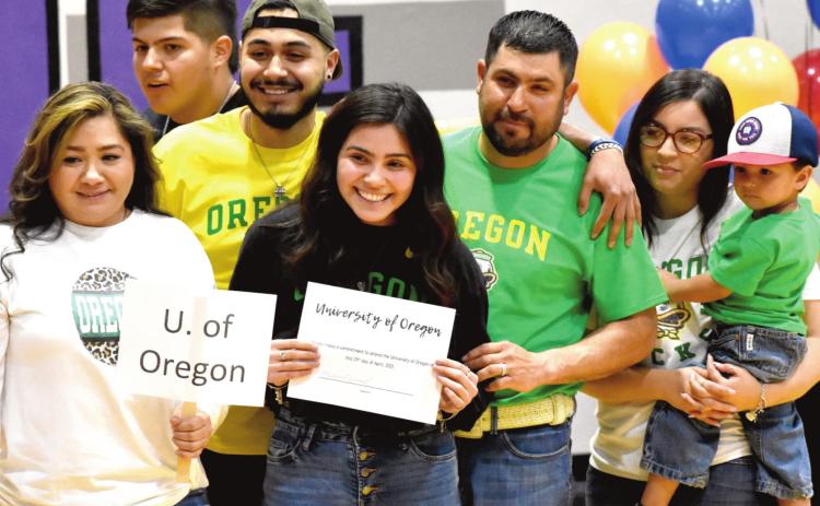 DHS Minnel Leal is heading to the University of Oregon to continue her education.