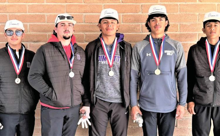 The Dimmitt High Boys golf team competed at Vega and placed second overall as a team. Uriel Prieto placed second as an individual.