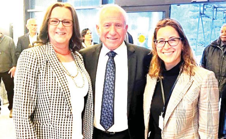 Laura Hart, from Hart, Texas, represented the state of Texas as a woman in agriculture at the BARD 45th Anniversary in Washington D.C. The U.S.-Israel Binational Agricultural Research &amp; Development Fund is a competitive funding program supporting collaborative research. Hart is shown with Israeli Minister of Agriculture and Rural Development, Avi Dichter, and Meital Stavincky.