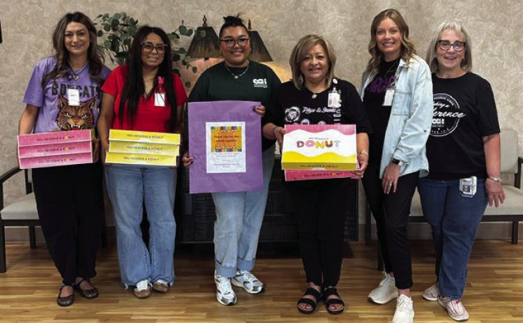 Pictured: Deyanira Prieto-Dimmitt ISD, Lorena Mendoza- Dimmitt ISD, Maraya Corrales-Castro County Healthcare, Olivia Herrera-Castro County Healthcare, Brayden Goodwin-Dimmitt ISD and Colleen Robison-Castro County Healthcare