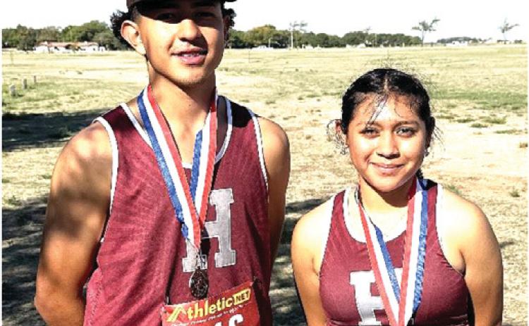 Aiden Cisneros and America Cardoza competed at the District 4-1A Cross Country Championships held at Kidsville in Plainview on Tuesday, qualifying to advance to Regionals. Cisneros placed third and Cardoza, sixth and will compete at the Regional Cross Country Meet on Oct. 21 at Mae Simmons Park in Lubbock. Also earning a medal in the Girls JV Division was Marilen Vega who finished in 9th place.