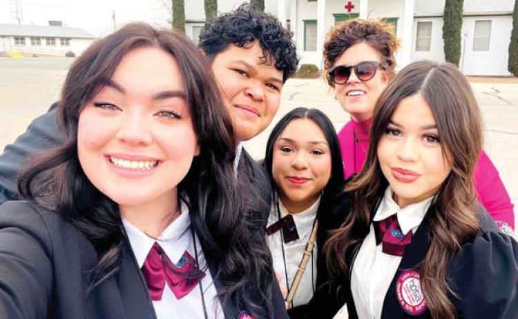 DHS HOSA students competed at the Area Conference in El Paso this past weekend and two are state bound. Advancing are Martin Rodriguez, third place, in Sports Medicine, and Kaylie Furr, third place in Health Career Photography. Also competing in Health Education were Ana Penaran and Jimena Fuentes.