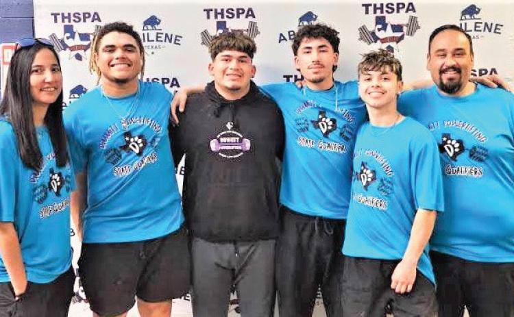 Dimmitt High School powerlifters Dallas Starkey, Arnoldo Ogaz and Ga’Quorie Chatham competed at the THSPA State Competition on May 21.