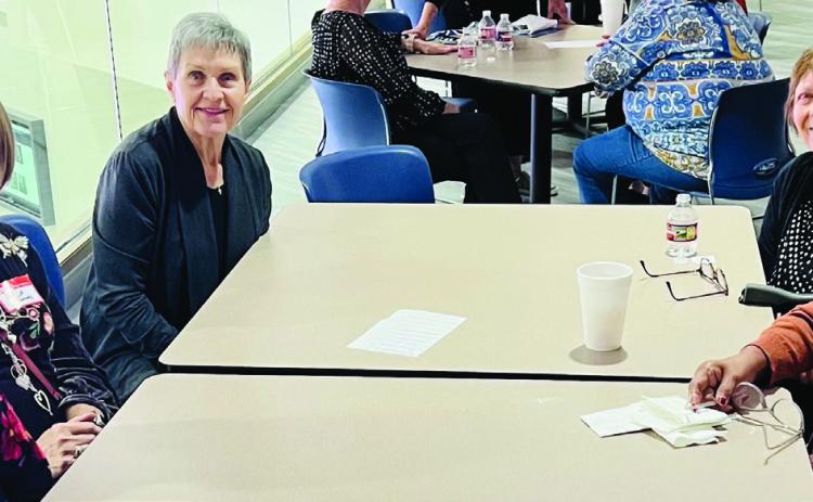 Retired Teachers representing Swisher Briscoe RSP attended the District 16 October Fall Conference 2025 in Amarillo. Pictured are Jeanne Todd, Jeannett Herring, Gwyn Ann Shannon, Carolyn Cobb, and Mary Lou Moreno.