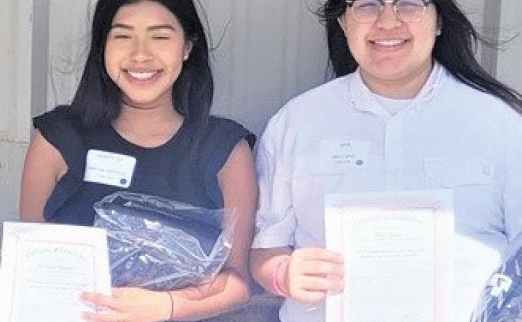 Hart Ag students Marissa Mendoza and Mia Lopez recently tested for the Feedlot Technician safety, welding and cutting portion of the certification and were successful in passing.