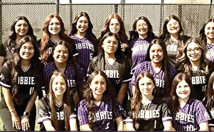 The Dimmitt Bobbies softball team not only had a fun season but also maintained a cumulative GPA of 3.16. The team is led by Coach Martinez and Coaches Corner. (photo by Dimmitt Sports Media/DHS)