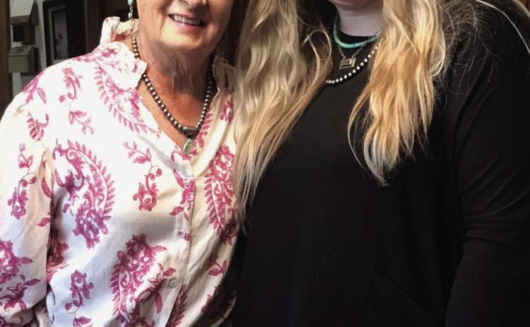 Valerie Sturgess , with her granddaughter Jaiden Moreland showed Progressive study club pieces of her hand crafted silver and torquiose jewelry. Valerie gave a demonstration showing how she makes a piece.