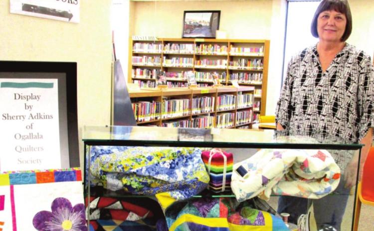 Rhoads Memorial Library March Display of the Month is provided by Sherry Adkins of Lubbock. She is a member of the Ogallala Quilters Society as the Ogallala Quilt Festival approaches on April 1-2.