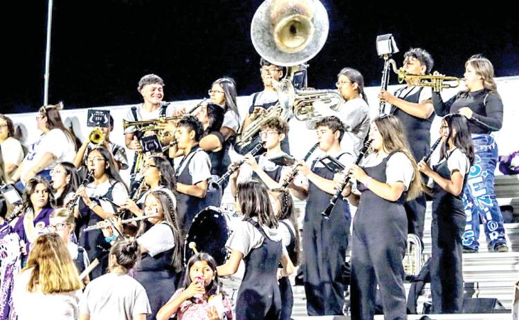 The Dimmitt Marching Band was in full swing at the Homecoming game on Saturday. (photo courtesy of Dimmitt Sports Media/DISD)