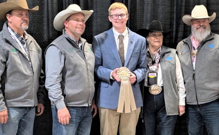 Nazareth FFA Pierce Wilhelm competed in the Commercial Steer Speech Contest at the San Antonion Stock Show and placed 10th overall. The competition included a speech and answering questions.