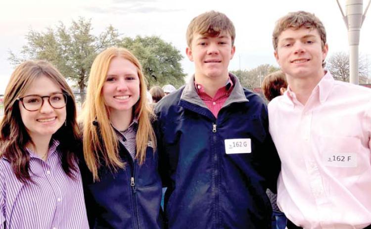 The Nazareth FFA Horse Judging was named the Champion team at the San Antonio Stock Show competing with 127 teams and 432 individuals. Members of the team are Charly Mask, who placed third overall, Tell Bagley, 17th, Kamre Mask and Will Young.