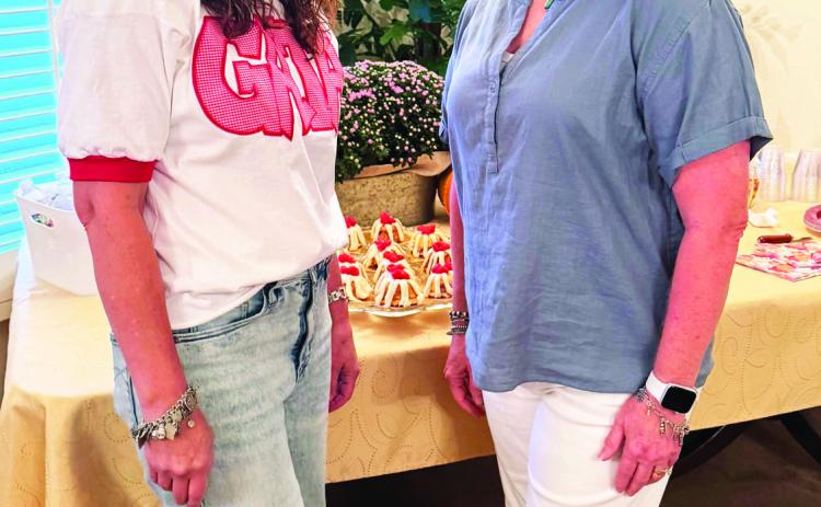 La Madre Mia Study Club held their “Friendship Meeting” on Thursday, September 24 in the Kinsey Parlor of the First Baptist Church. Hostesses for the meeting were (l-r) Angela Blackmon and Kristen Hicks.