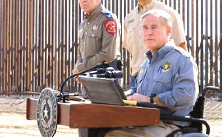 Gov. Greg Abbott had a debut of the new construction on the border wall in Rio Grande City.