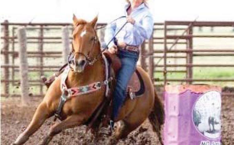 OSM barrel racer Leslie Cambern (above) from Pampa brought in the fastest time at the rodeo.