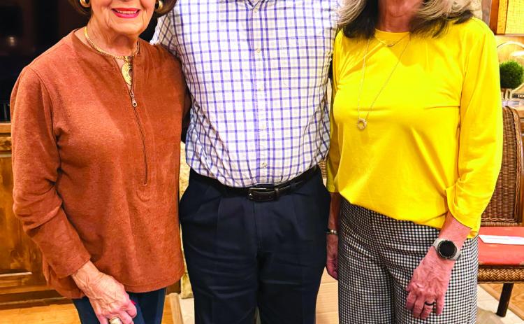 La Madre Mia Study Club held their most recent meeting on Thursday, October 8 in the home of Renee Zinser. Pictured are (l-r) Glenda Marcum, City Manager Ryan Polster and Renee Zinser.