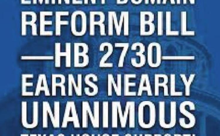 Texas legislature passes eminent domain reform bill
