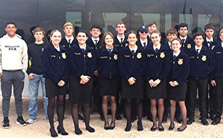 These Nazareth FFA students competed at the LDE Area Meet, with seven teams and 20 students in four events this past weekend.
