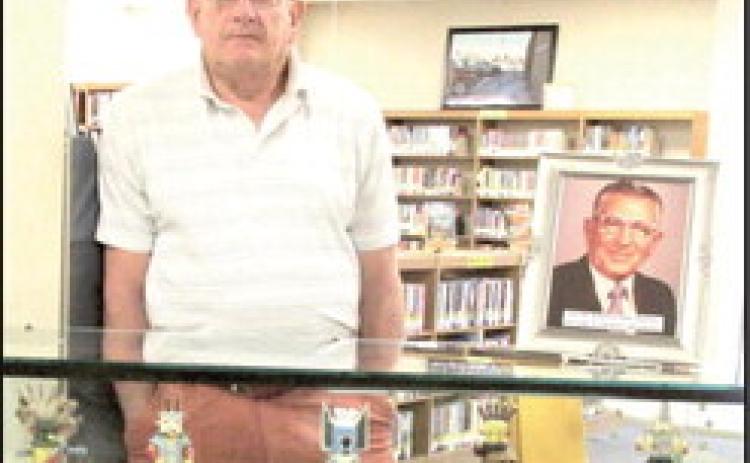 Rhoads Memorial Displayer for the Month for October, Pat Reily, exhibiting Native American Kachina dolls.