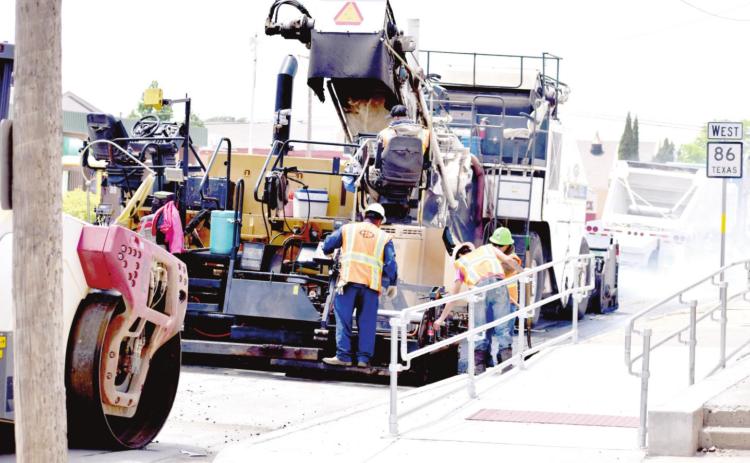 TxDOT continues to work on completion of the highway project that has lasted around three years in Dimmitt, with hopes of being complete in June, and minor details completed by August. Crews were laying asphalt last week near the square and will continue this week.