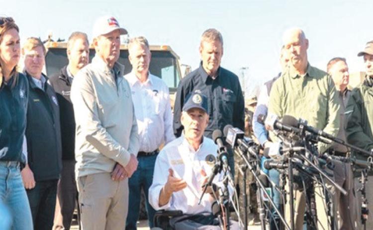 Governor Greg Abbott was joined by 13 governors in Eagle Pass who support Texas’ right to defend itself on the border. (Photo courtesy of Office of the Governor)
