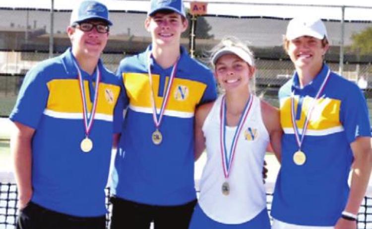 Naz tennis teams, Trent Gerber and Luke Schulte, and Harley Gerber and Carson Heiman.