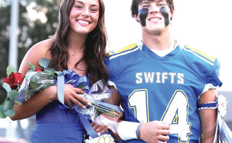 Nazareth Homecoming was highlighted by Homecoming Queen Emerson Moore and her escort Kayle Rogers, both seniors. The week-long celebration was topped by a 57-8 win by the Swifts.