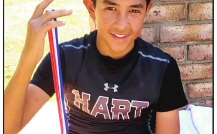 Hart XC Aiden Cisneros medaled in the junior high run placing seventh.