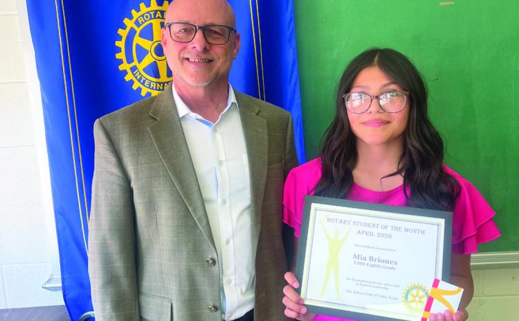 Rotary Student of the Month is Mia Briones