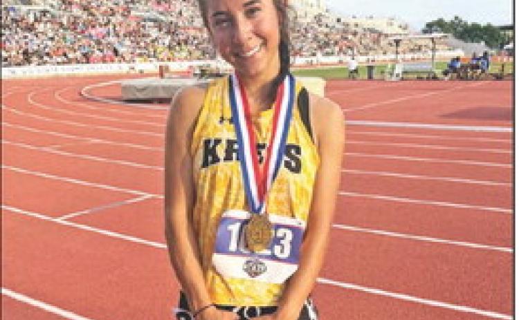 Hope McLain ran a 1:00.61 in the 400m at the State Track Meet. She finished third earning a Bronze Medal.