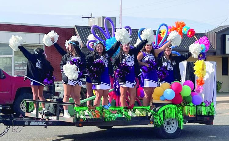 Dimmitt High School Cheerleaders enjoy the parade.