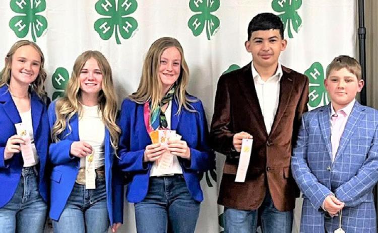 The Castro County Intermediate Horse Judging team competed at the District 2 contest with Team 1 placing 3rd and Team 2 placing 4th. Team 1 members include Steeley Moore (4th), Trystan Crow, Braeli Fuller and Sawyer Lunsford. Team 2 members are Edgar Perez, Gracie McLean and Adalyn Braddock. Coaches for the teams are Jessica Moore and Mary Crow.