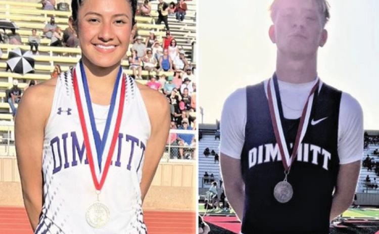 DHS tracksters Lily Rodriguez and Daegan Roberson will advance to compete in Abilene at the Regional Track Meet. Rodriguez placed 3r in the 100-meter dash and Roberson placed 2n in the 300-meter hurdles.