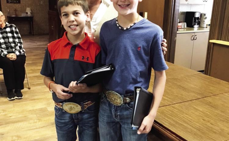 Debbi Criswell introduced her grandsons to Progressive Study Club. Kellan Criswell gave his poetry reading, one of 9 events he will be entered in district contest as a 6th grader. Ky Criswell gave his poetry reading that he will be representing 4th grade at district. Koen Criswell is an alternate for his twin brother.