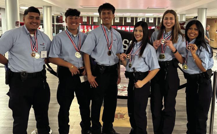 Hereford High School’s SkillsUSA Law Enforcement team competed at the SkillsUSA Texas District 3 Competition. Criminal Justice Quiz Bowl 1st Place - Alonso Castro, Felipe Jaquez, Carlos Rodriguez, Nahomy Rodriguez, Macy Betzen and Victoria Castro.