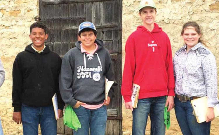 Nazareth FFA Homesite judging team at Weatherford: Dayson Schacher, Max Snead, Harrison Meador, Payton Durbin, Maddie Leochner, and Jaycee Pigg.