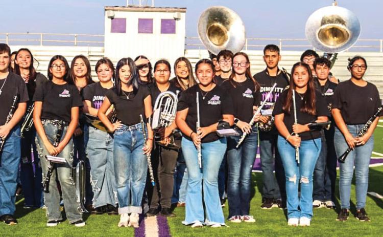 The Dimmitt Marching took the field at Meet the Bobbies &amp; Bobcats. The band has been growing in numbers every year with talented musicians. (photo courtesy of DISD/Dimmitt Sports Media)