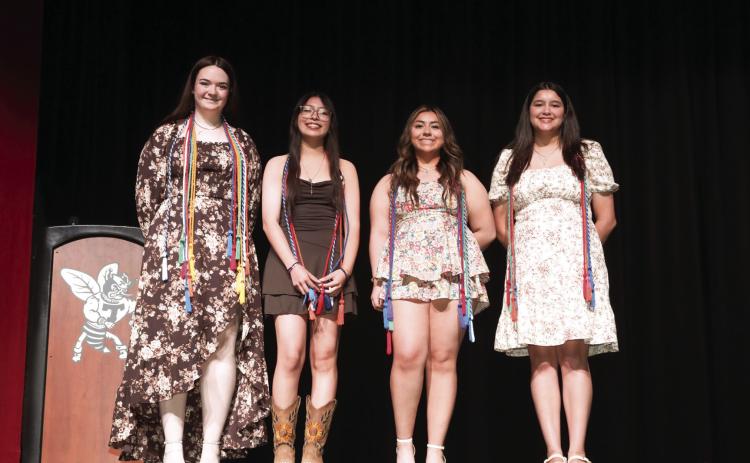 Amarillo College cords were presented to Avary Wesley, Scarlett Chavez, Anayeli Barajas, and Brianna Evans.