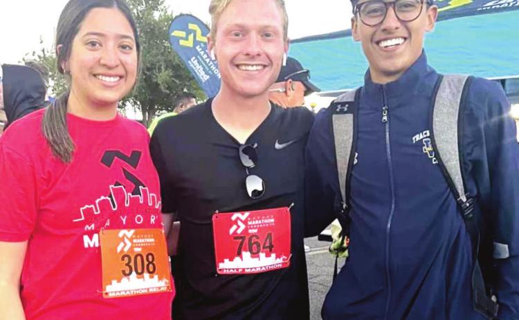 Former Dimmitt XC runners competed in the Lubbock Mayor’s Marathon: Giselle Fuentes, Haydon Miller and Jace Sanchez.
