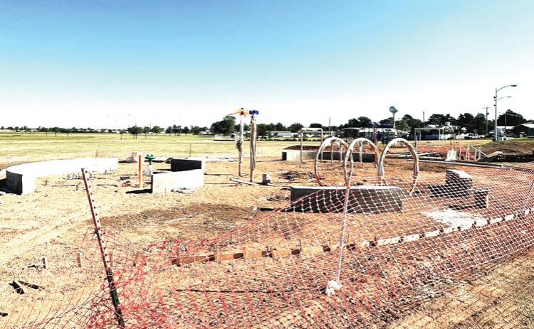 While the new water splash park didn’t make the hoped-for Labor Day opening, it is well underway and starting to take shape. City Manager Daniel Jackson said with some luck and good weather, it appears to be about a month away from completion.