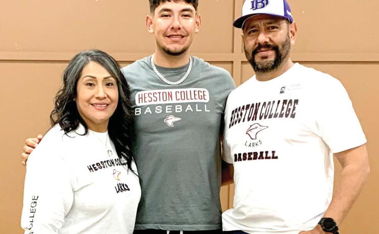 Dimmitt senior Mario Lopez signed with Hesston College in Kansas to play baseball for the Larks.