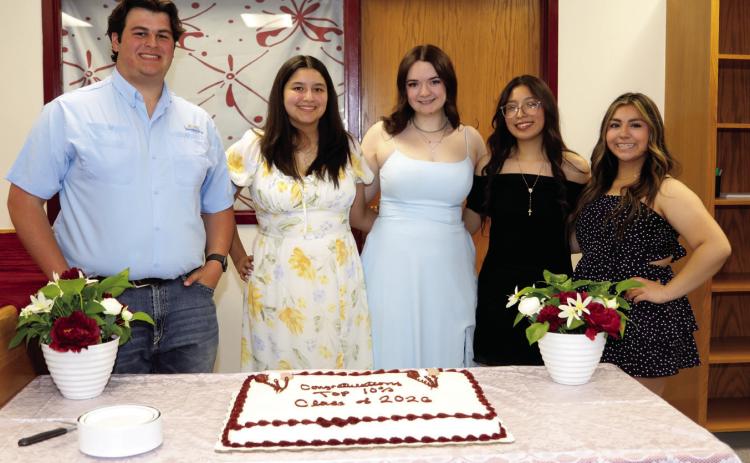 Top 10% Seniors for Tulia High School Class of 2026: Luke Moore, Brianna Evans, Avary Wesley, Scarlett Chavez, and Ana Barajas
