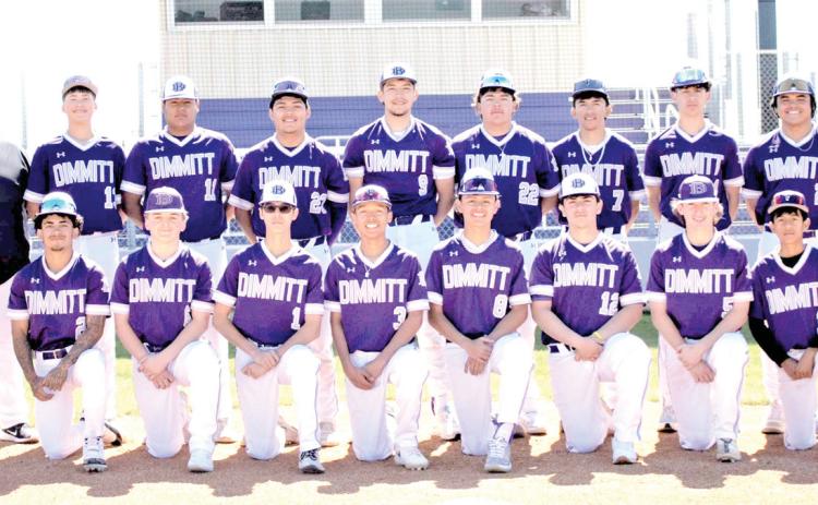 Dimmit Bobcats Varsity Baseball team is currently rocking a 10-4 record this season as they head into district play. The team has had some amazing wins against Ralls, Sudan, Smyer, Floydada, Hale Center, Stinnett, Lockney, Borger JV and Muleshoe with Tony Salazar throwing a perfect game against Hale Center. Bobcats top hitters are Kaden Carpio with a batting average of .969, Tony Salazar, .450, and Mario Lopez, .438. Coach Prieto says the team is ready to dominate starting with the fi rst district game agai