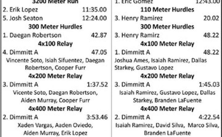 Dimmit Results at Relays