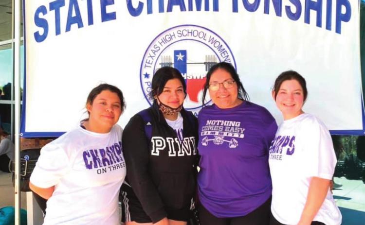 DHS Bobbies powerlifters Yamin Barron, Marilyn Martinez, Arlene Solis and Ashleigh Broom represented Dimmitt at the THSWPA state meet.