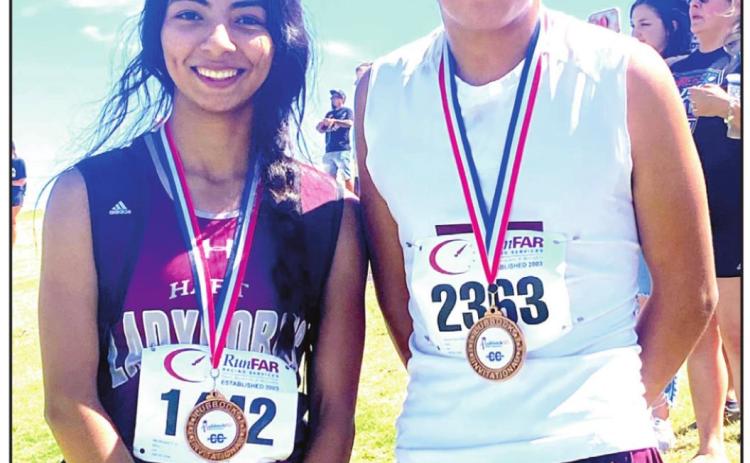 HHS Ladyhorns Mia Minjarez and Longhorns Anthony Flores both earned medals at the Lubbock XC Invitational this past Saturday. They are set to run again in Canyon this week.