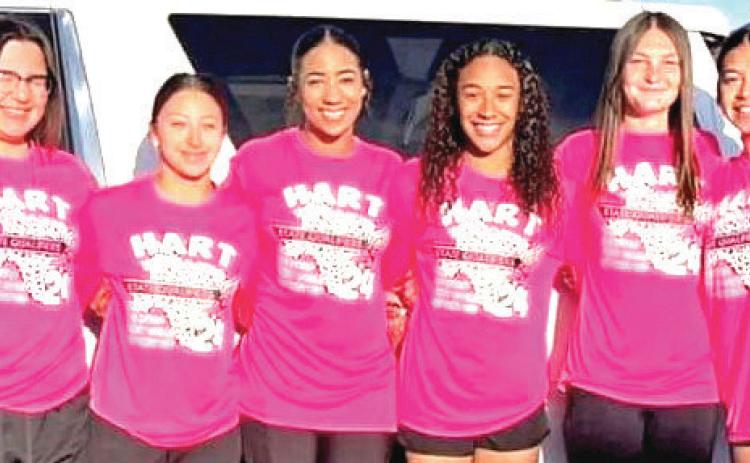 Hart High School State Track Qualifiers: (not in order) Mia Lopez, Adamari Morales, Tabree Worsham, Celena Gonzales, Toree Jo Evans.